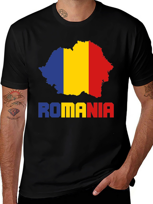 Romania Flag Map T-Shirt - Country Pride Tee