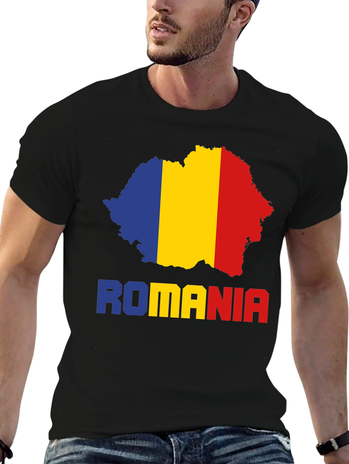 Romania Flag Map T-Shirt - Country Pride Tee