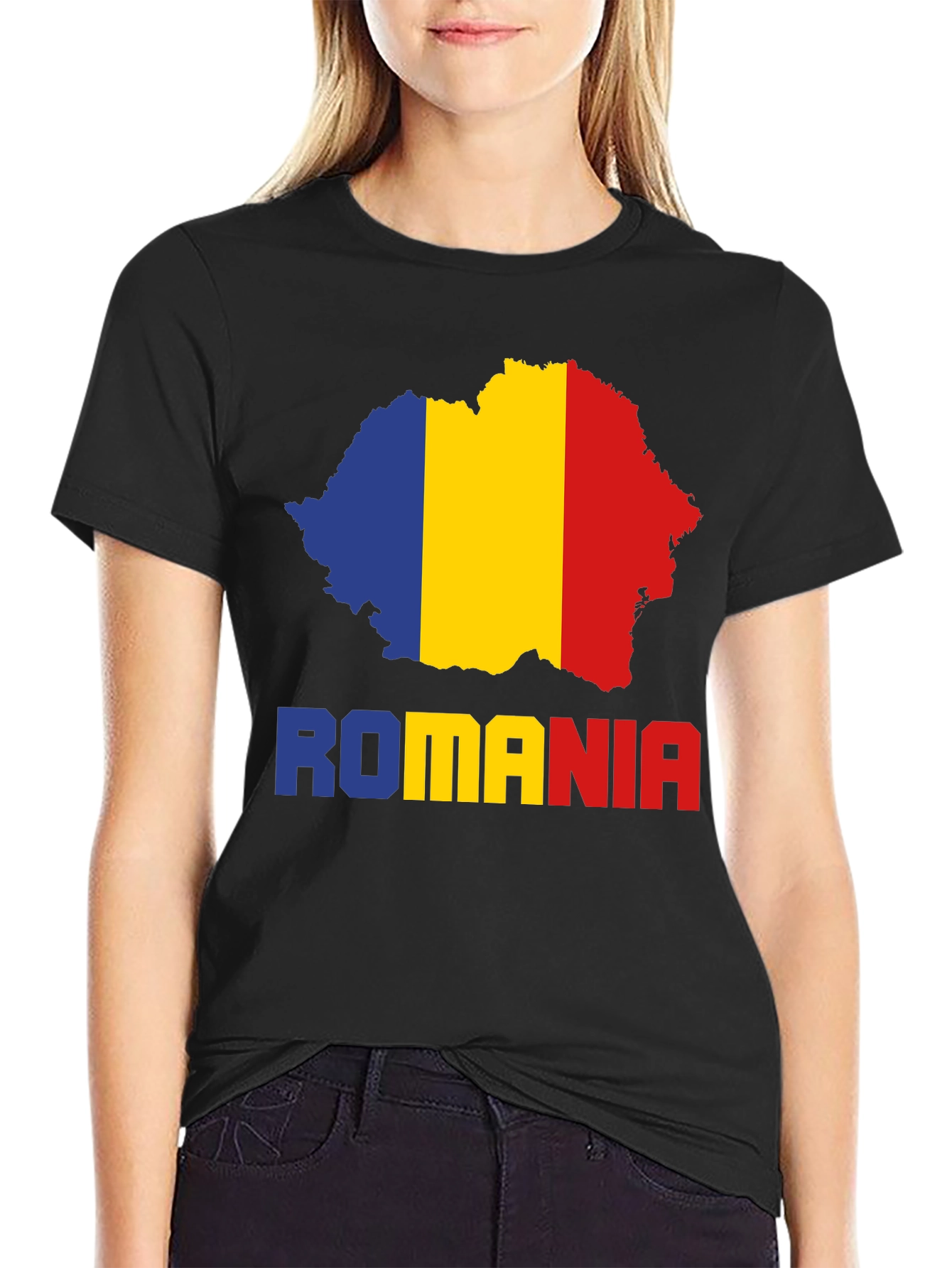 Romania Flag Map T-Shirt - Country Pride Tee