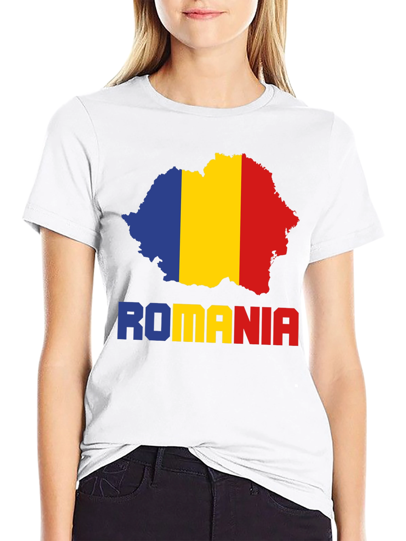 Romania Flag Map T-Shirt - Country Pride Tee
