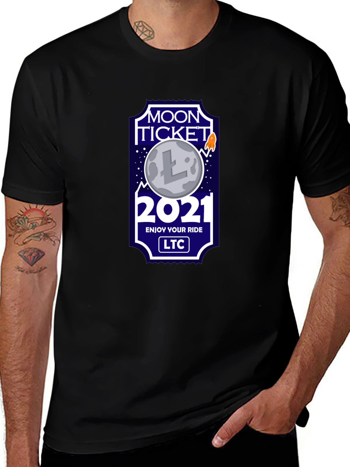Litecoin LTC Moon Ticket 2021 T-Shirt