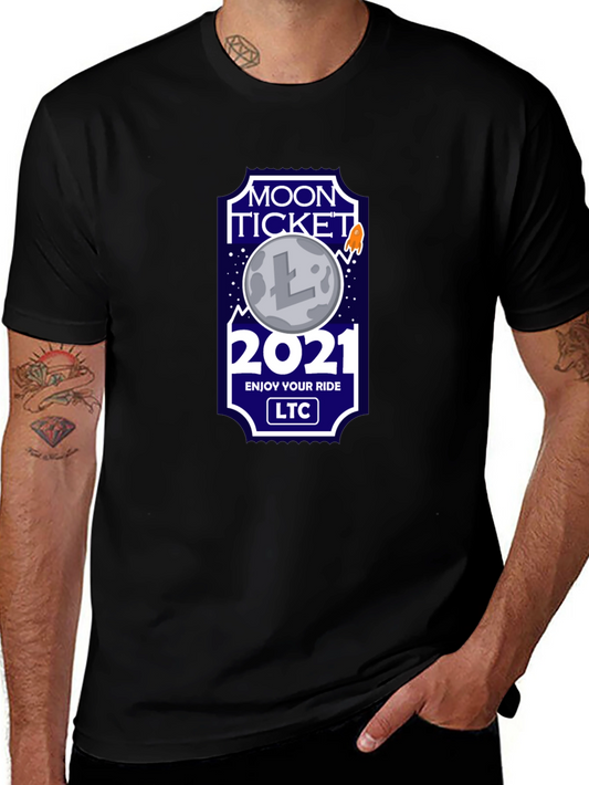 Litecoin LTC Moon Ticket 2021 T-Shirt