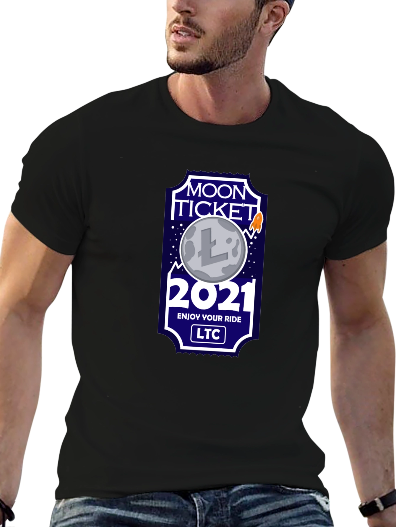 Litecoin LTC Moon Ticket 2021 T-Shirt