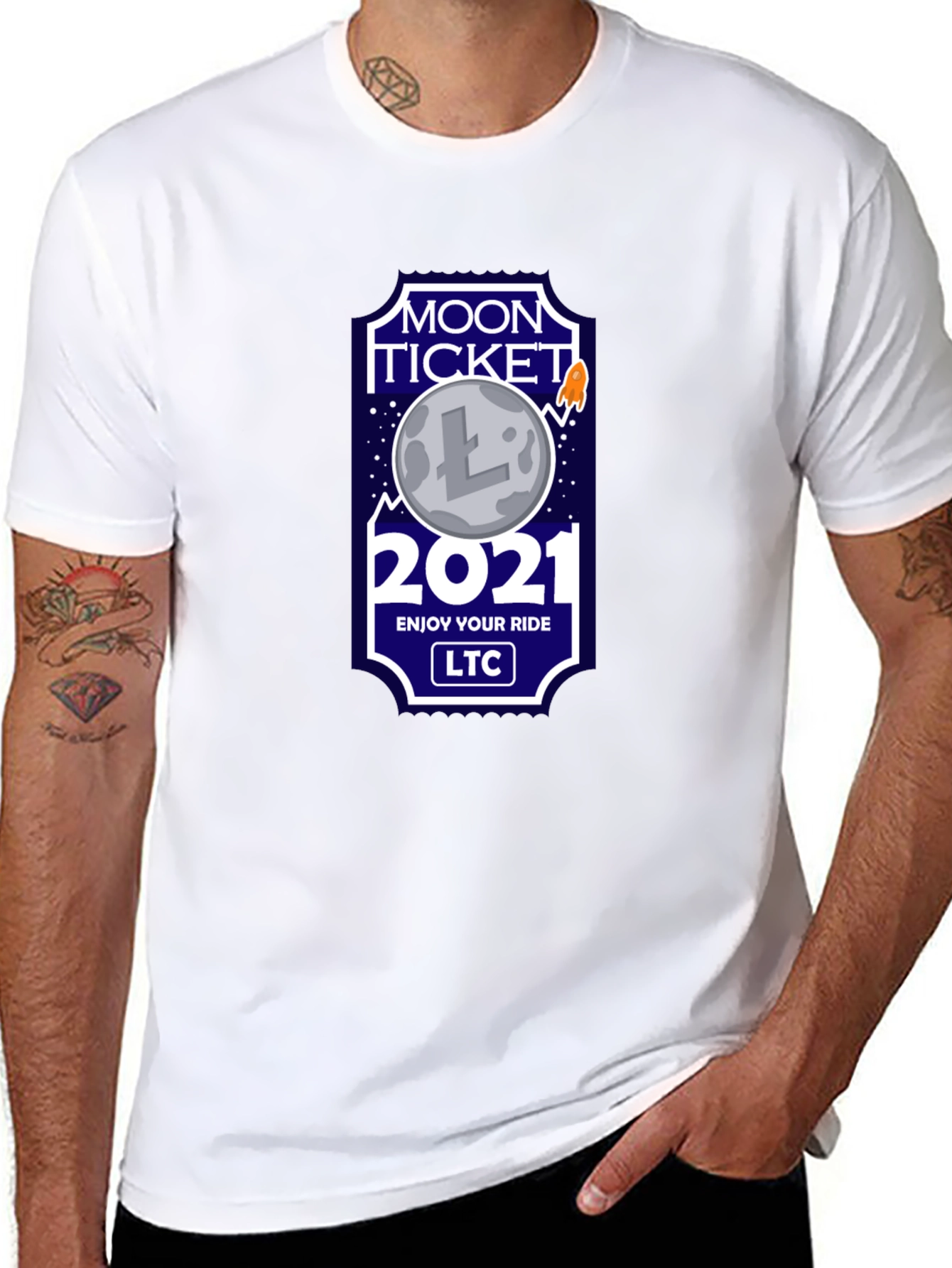Litecoin LTC Moon Ticket 2021 T-Shirt