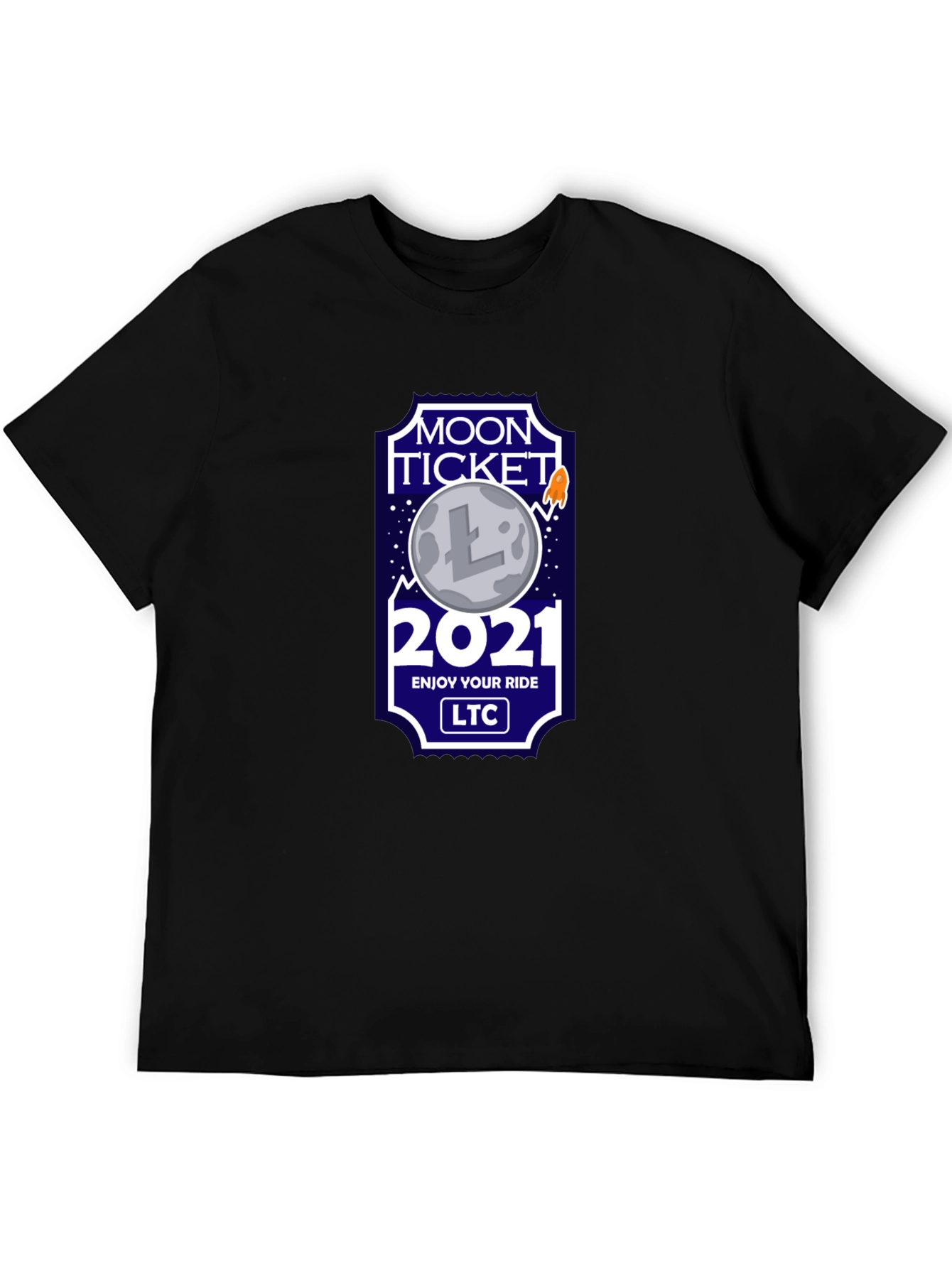 Litecoin LTC Moon Ticket 2021 T-Shirt