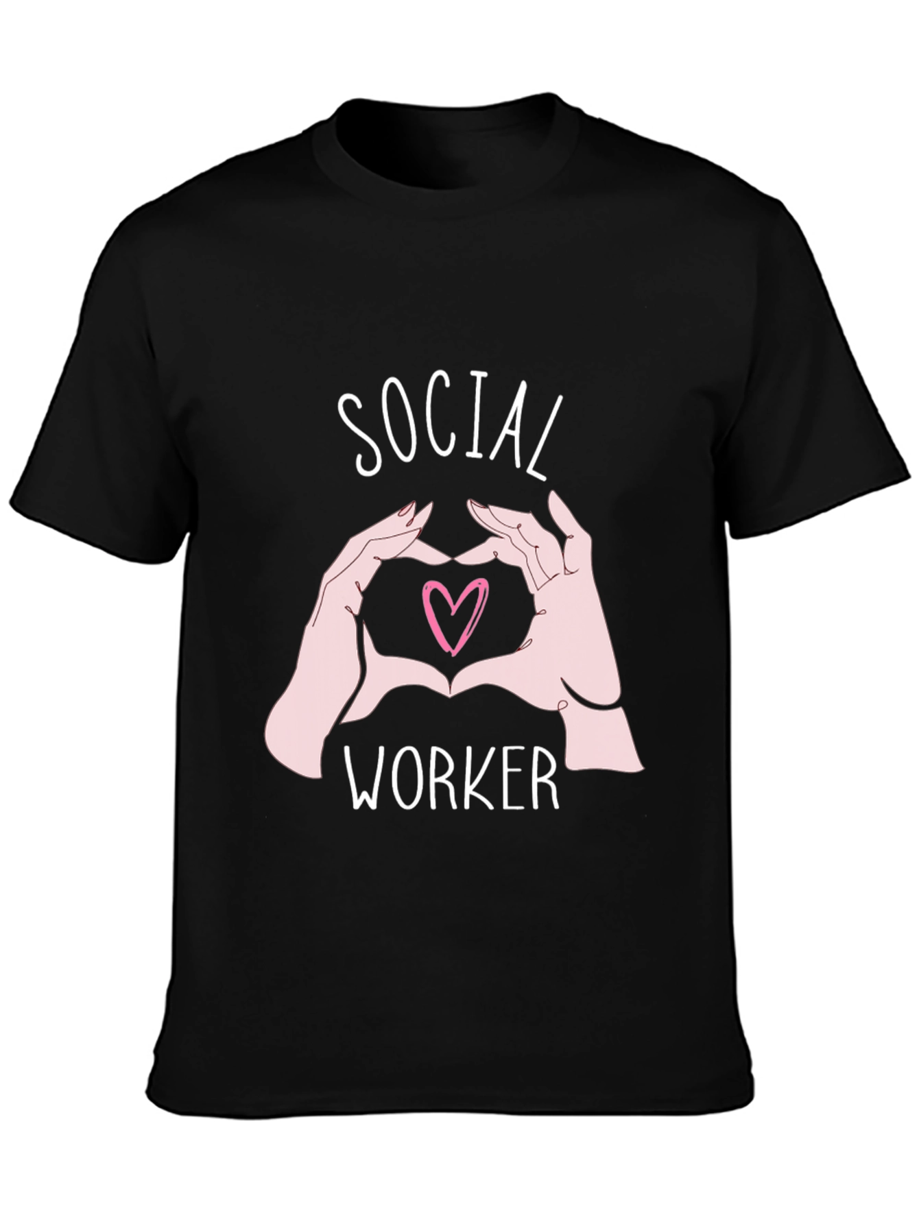 Social Worker Heart Hands Graphic Tee