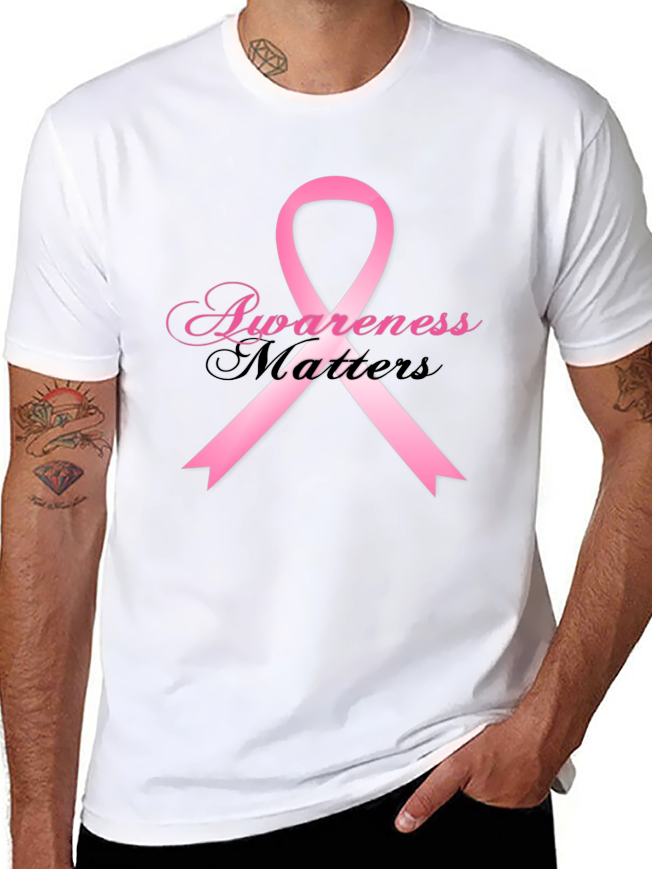 Awareness Matters T-Shirt Pink Ribbon Breast Cancer Support