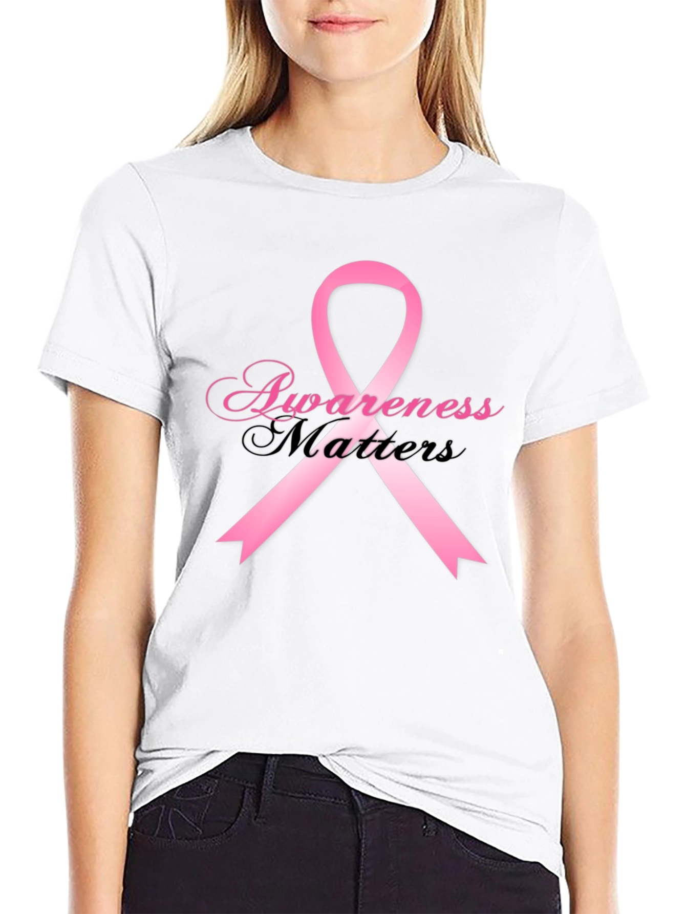 Awareness Matters T-Shirt Pink Ribbon Breast Cancer Support