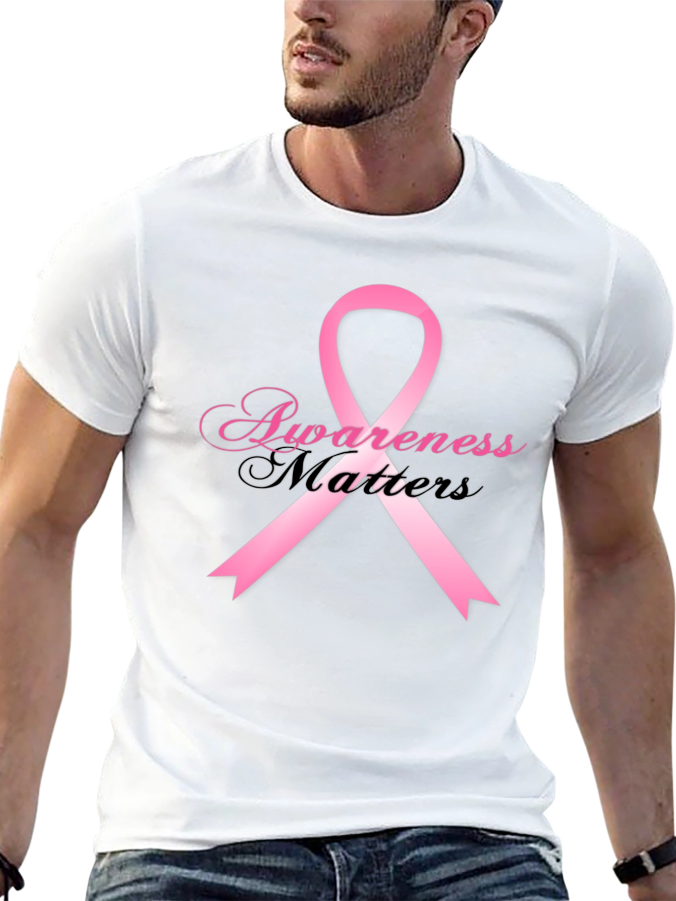 Awareness Matters T-Shirt Pink Ribbon Breast Cancer Support