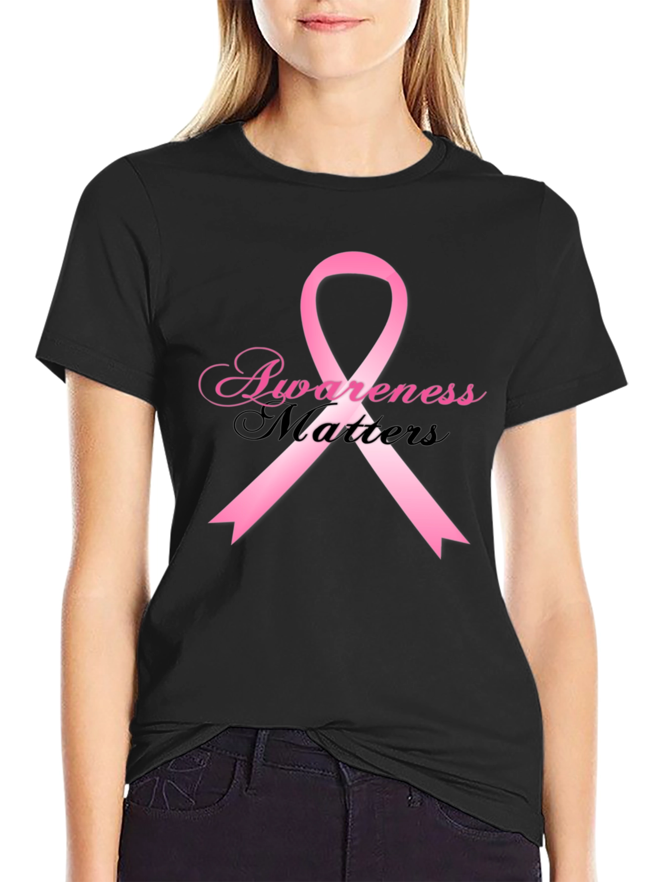 Awareness Matters T-Shirt Pink Ribbon Breast Cancer Support