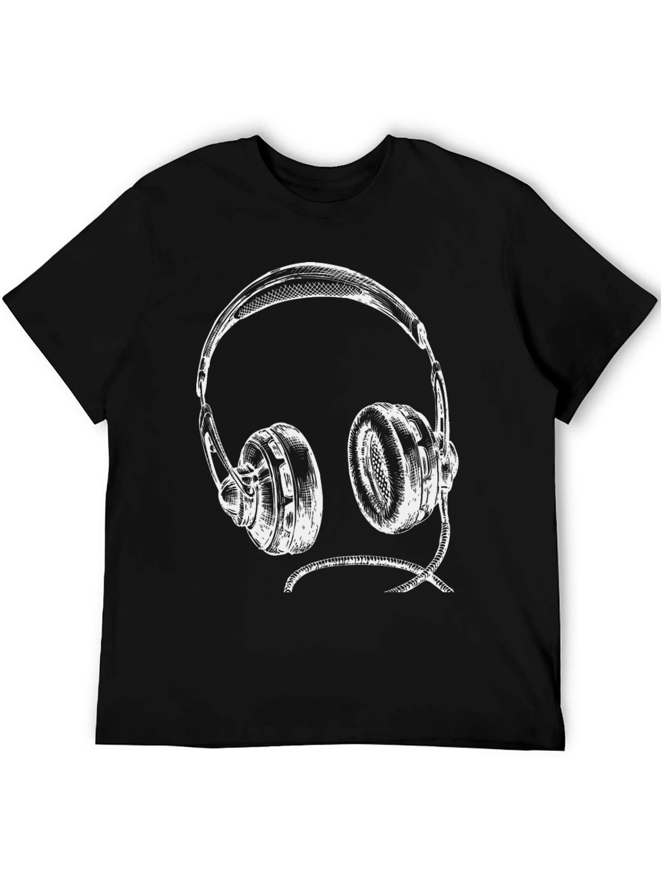 Headphone Graphic Tee - Black