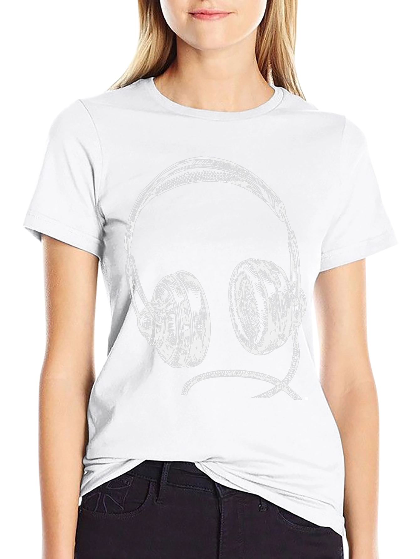 Headphone Graphic Tee - Black