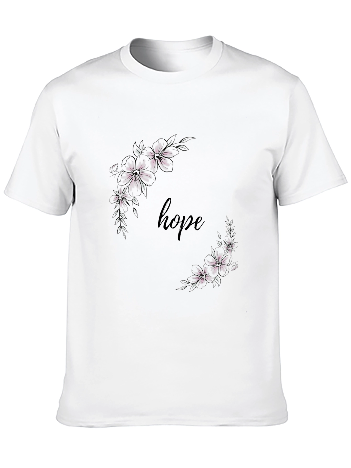 Hope Floral Graphic Tee - Stylish Black T-Shirt