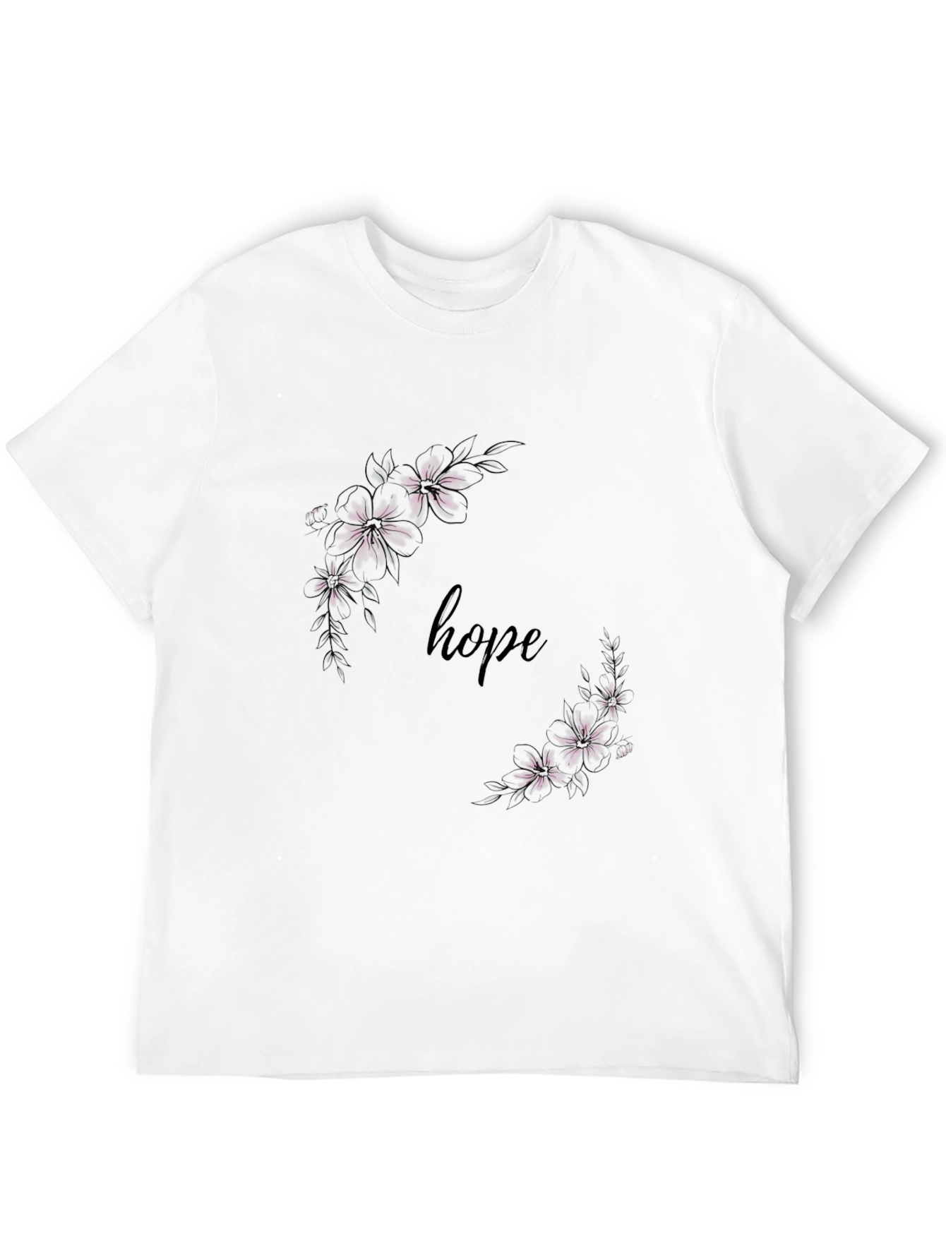 Hope Floral Graphic Tee - Stylish Black T-Shirt