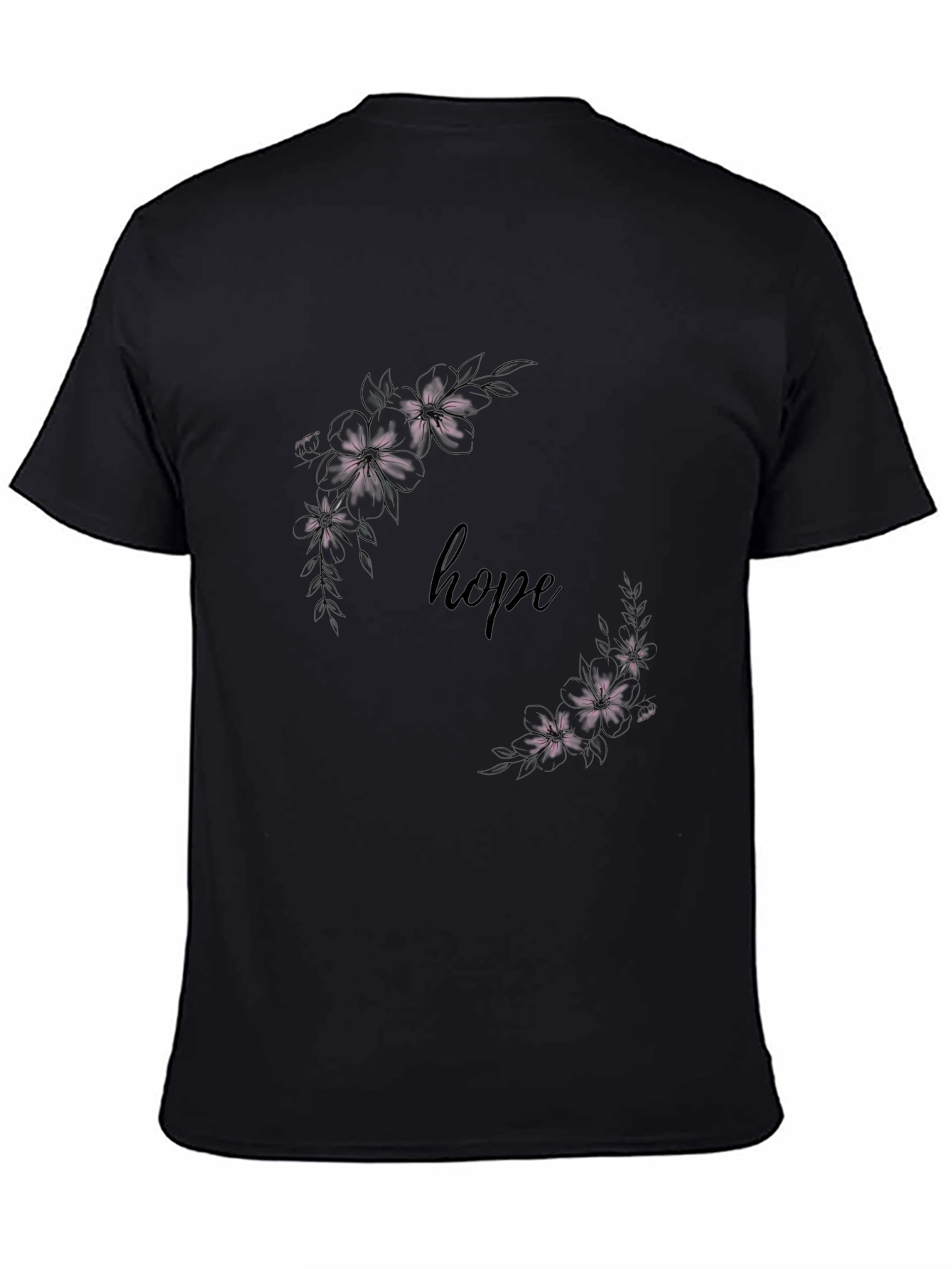 Hope Floral Graphic Tee - Stylish Black T-Shirt