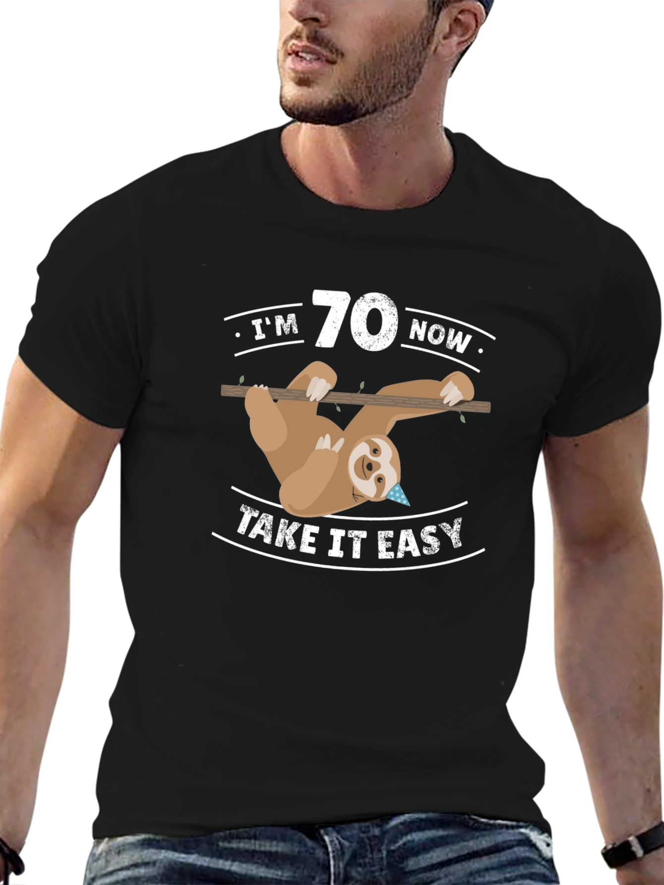 Im 70 Now Take It Easy Sloth Graphic Tee