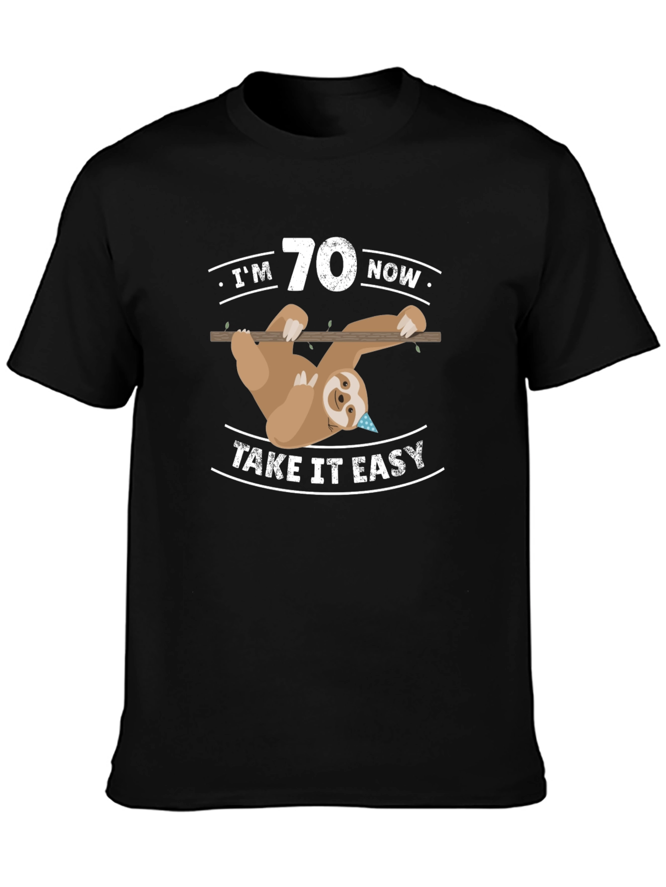 Im 70 Now Take It Easy Sloth Graphic Tee