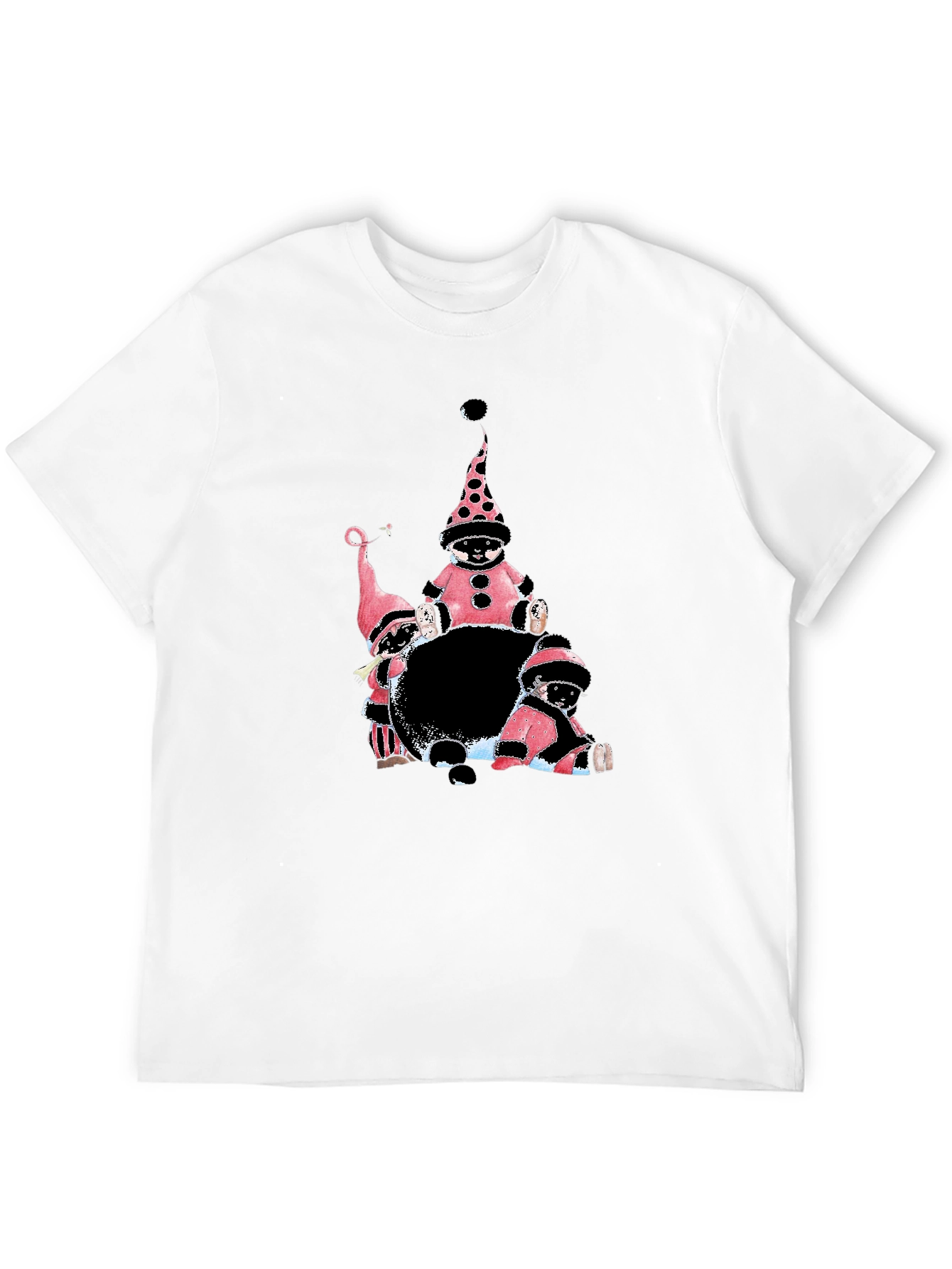 Whimsical Gnomes Black Graphic Tee