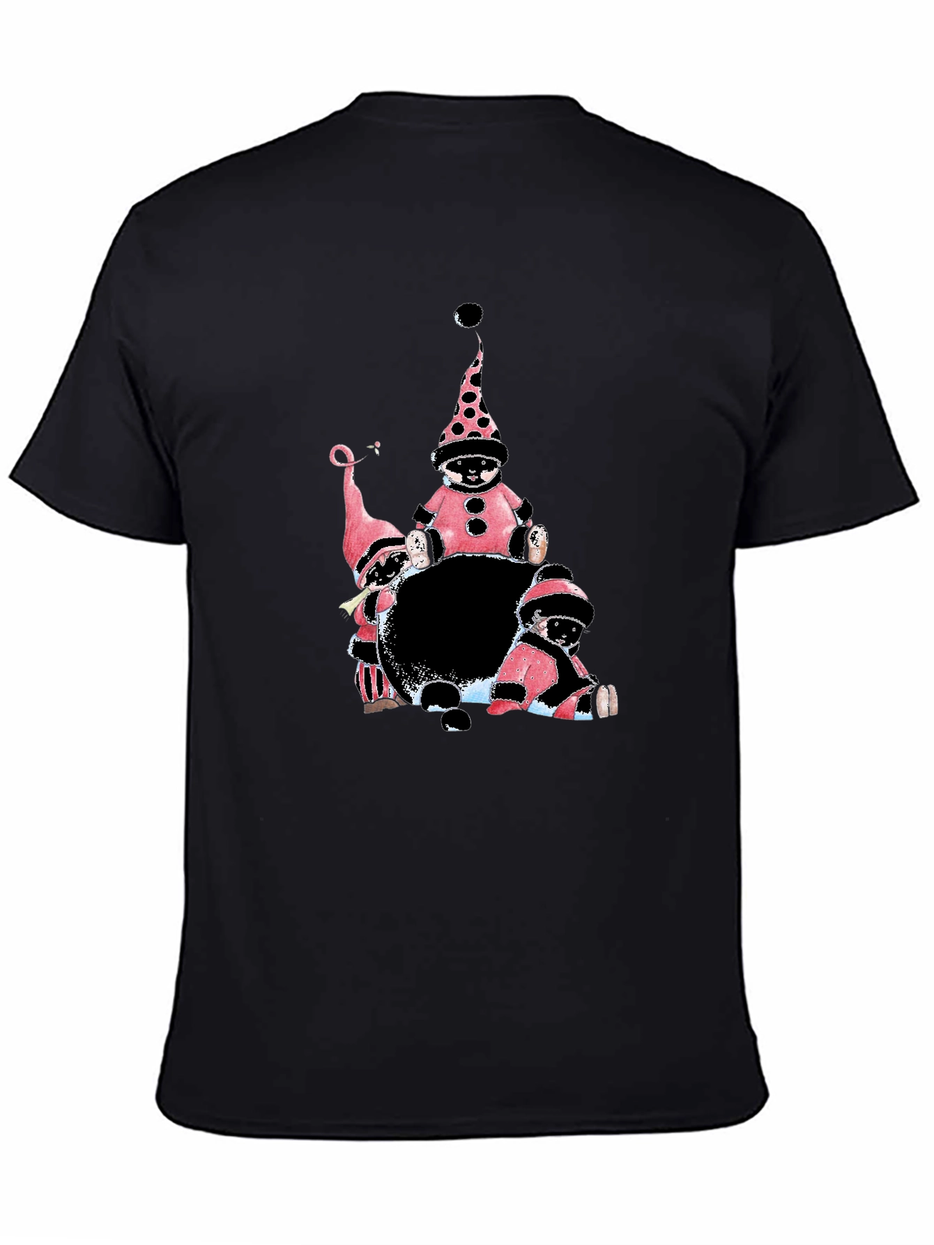 Whimsical Gnomes Black Graphic Tee