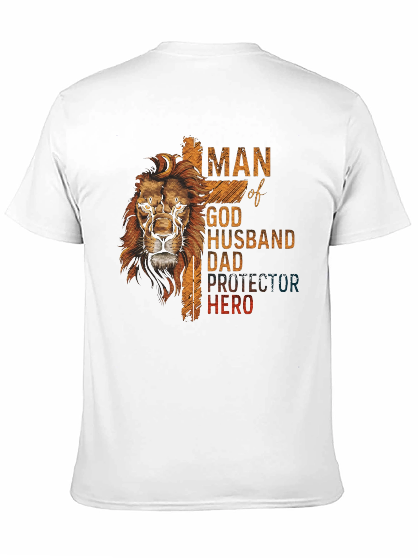Man of God Lion Graphic Print T-Shirt