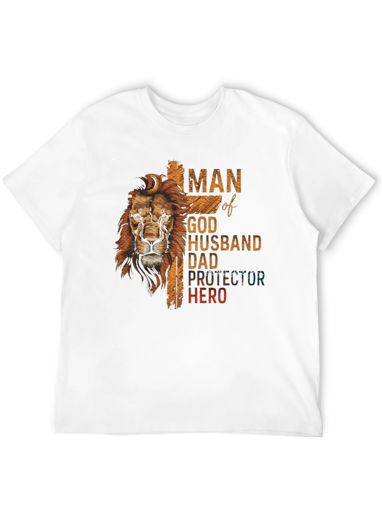 Man of God Lion Graphic Print T-Shirt