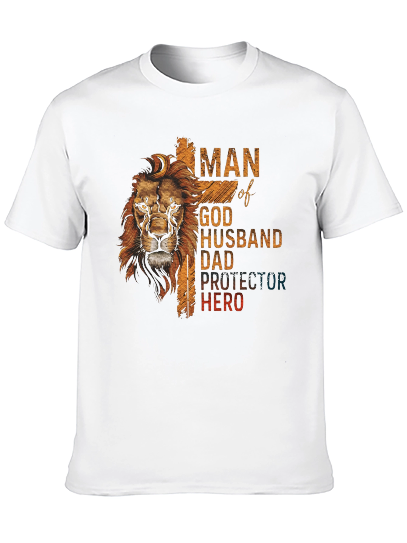 Man of God Lion Graphic Print T-Shirt