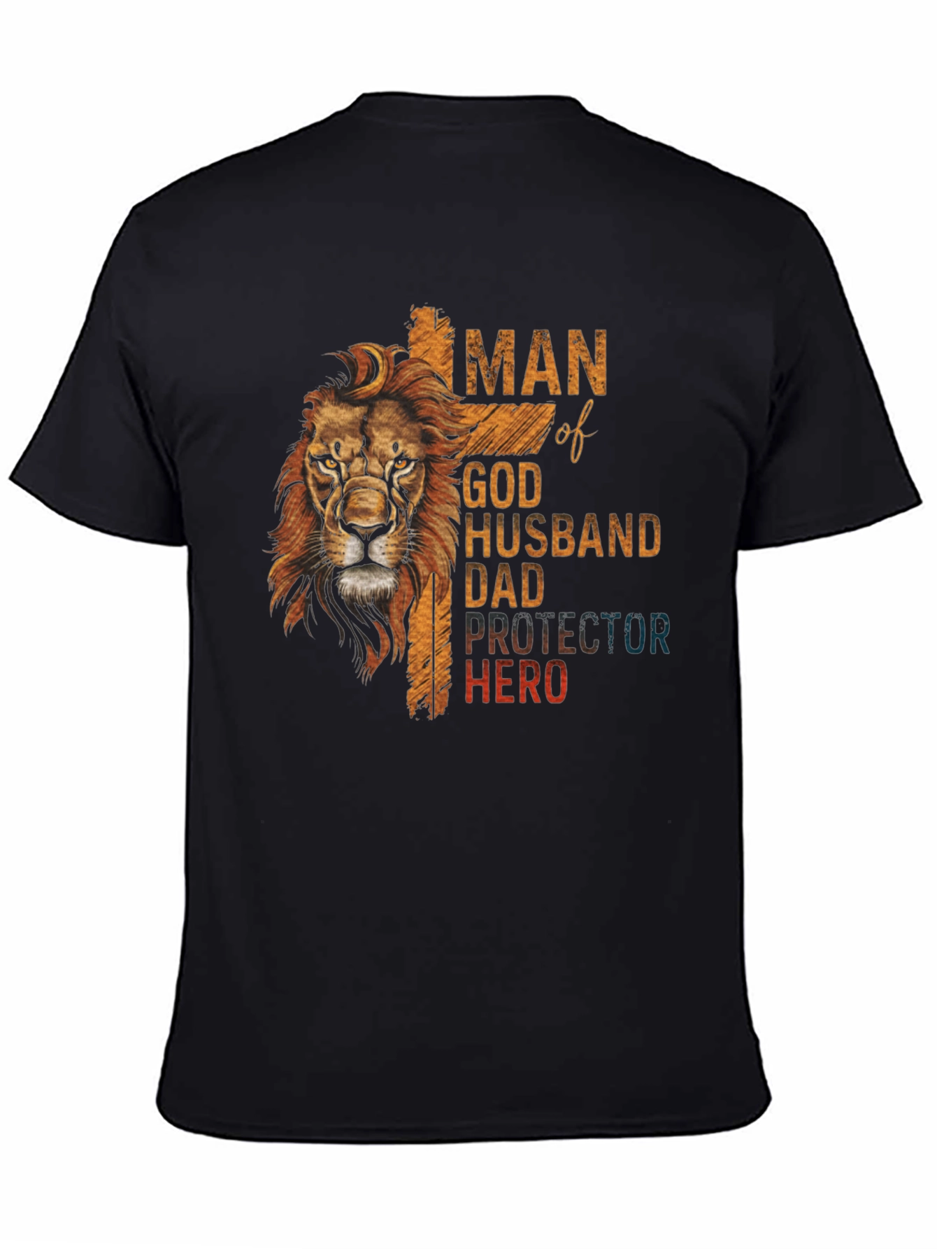 Man of God Lion Graphic Print T-Shirt