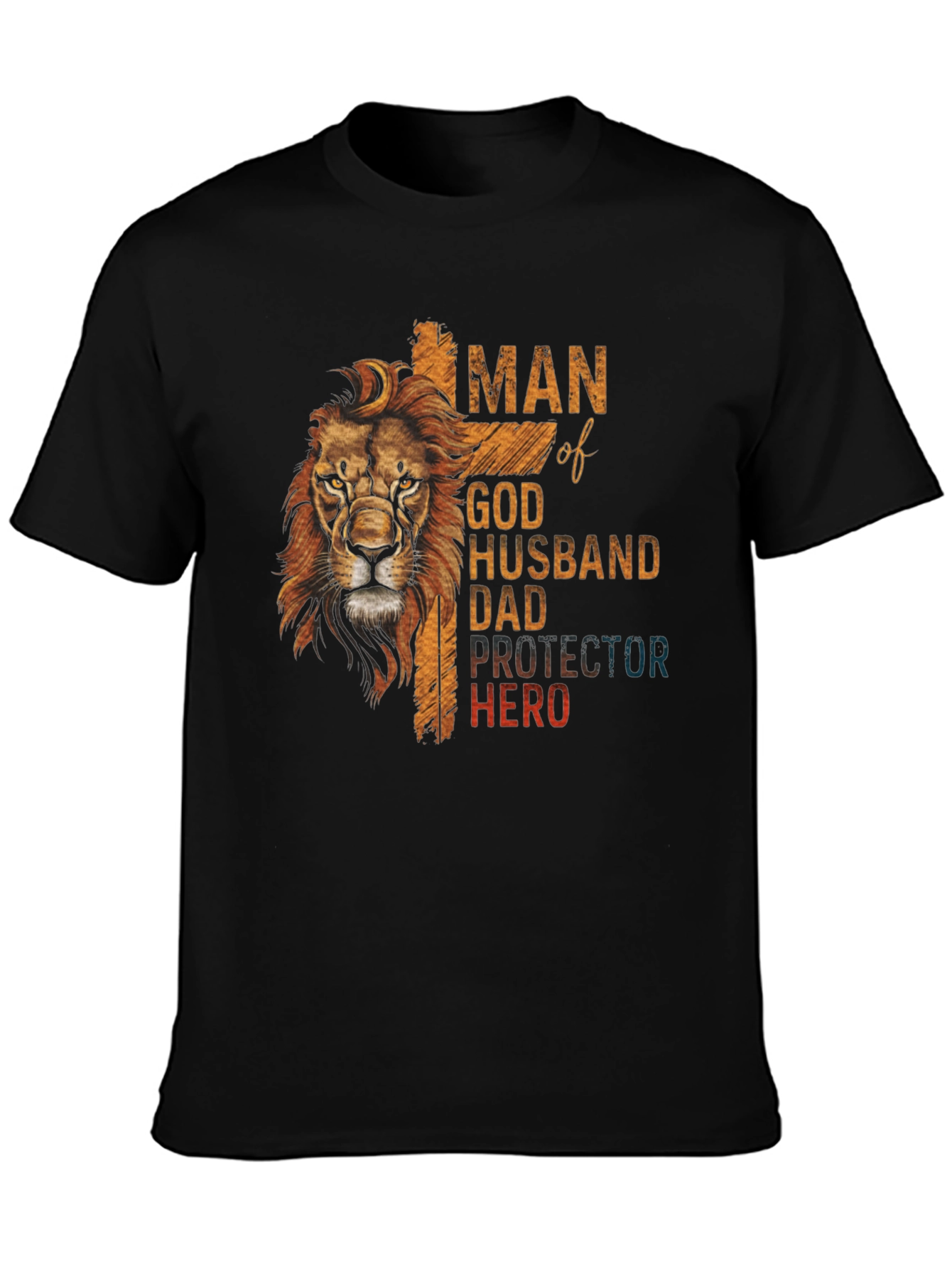 Man of God Lion Graphic Print T-Shirt
