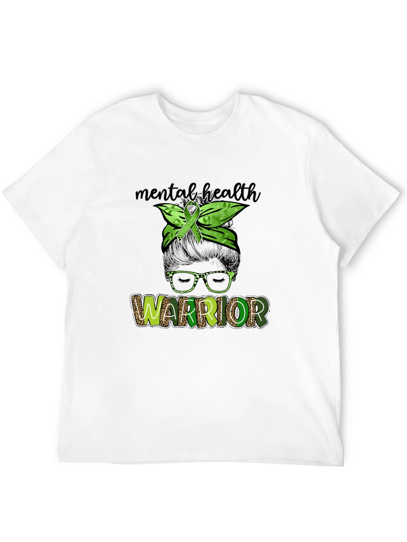 Mental Health Warrior Messy Bun T-Shirt