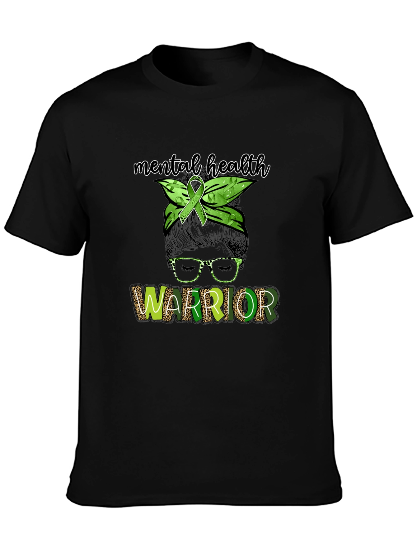 Mental Health Warrior Messy Bun T-Shirt