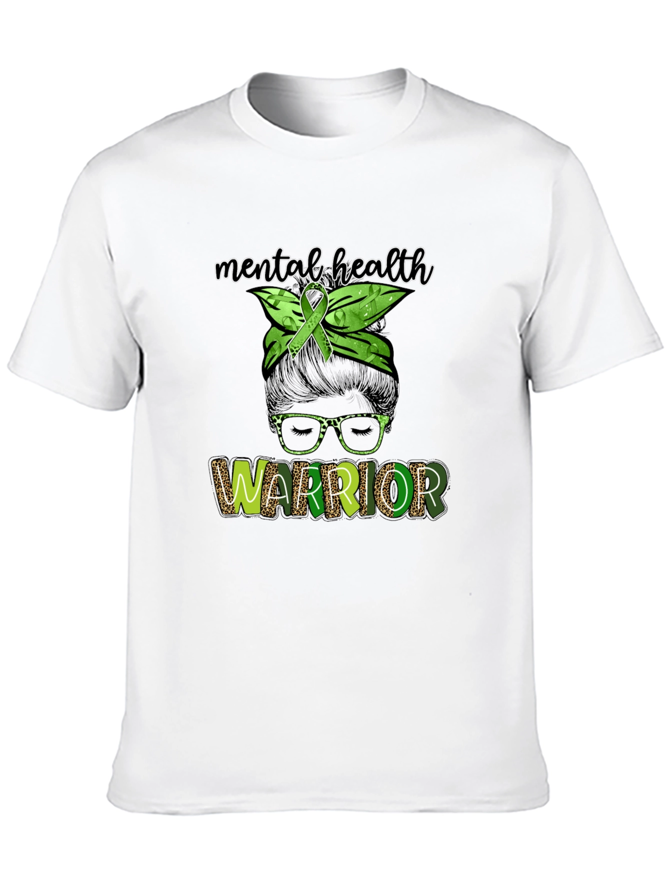 Mental Health Warrior Messy Bun T-Shirt