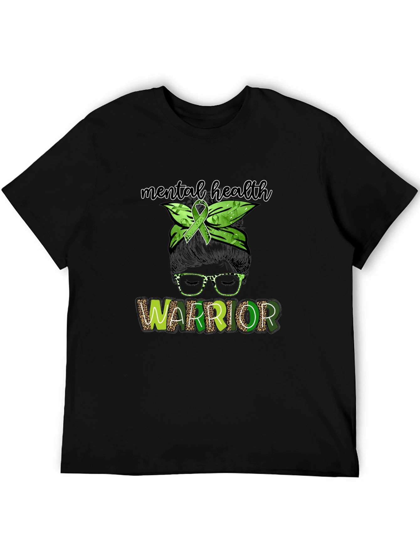 Mental Health Warrior Messy Bun T-Shirt