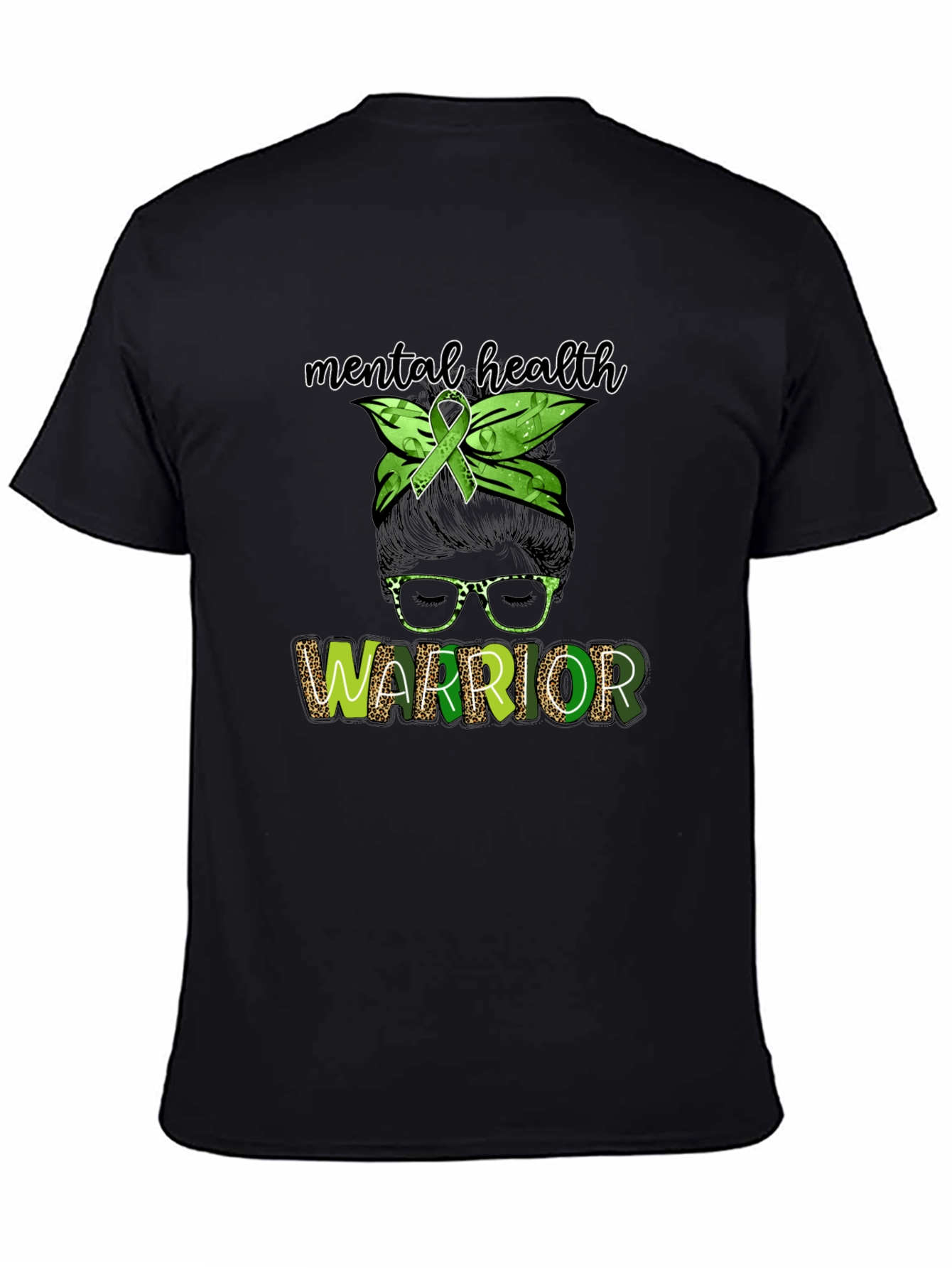 Mental Health Warrior Messy Bun T-Shirt