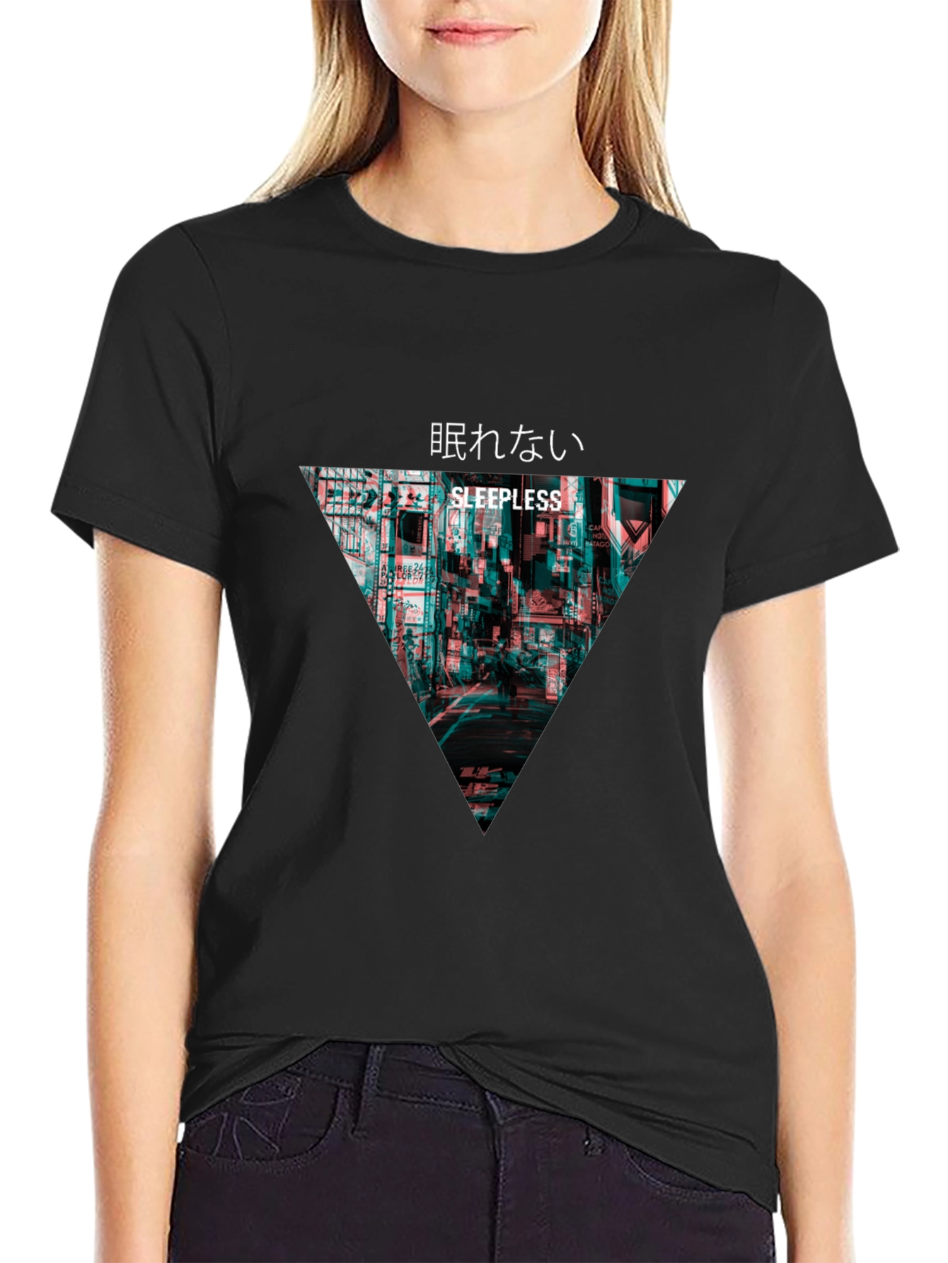 Sleepless Tokyo Graphic T-Shirt - Black