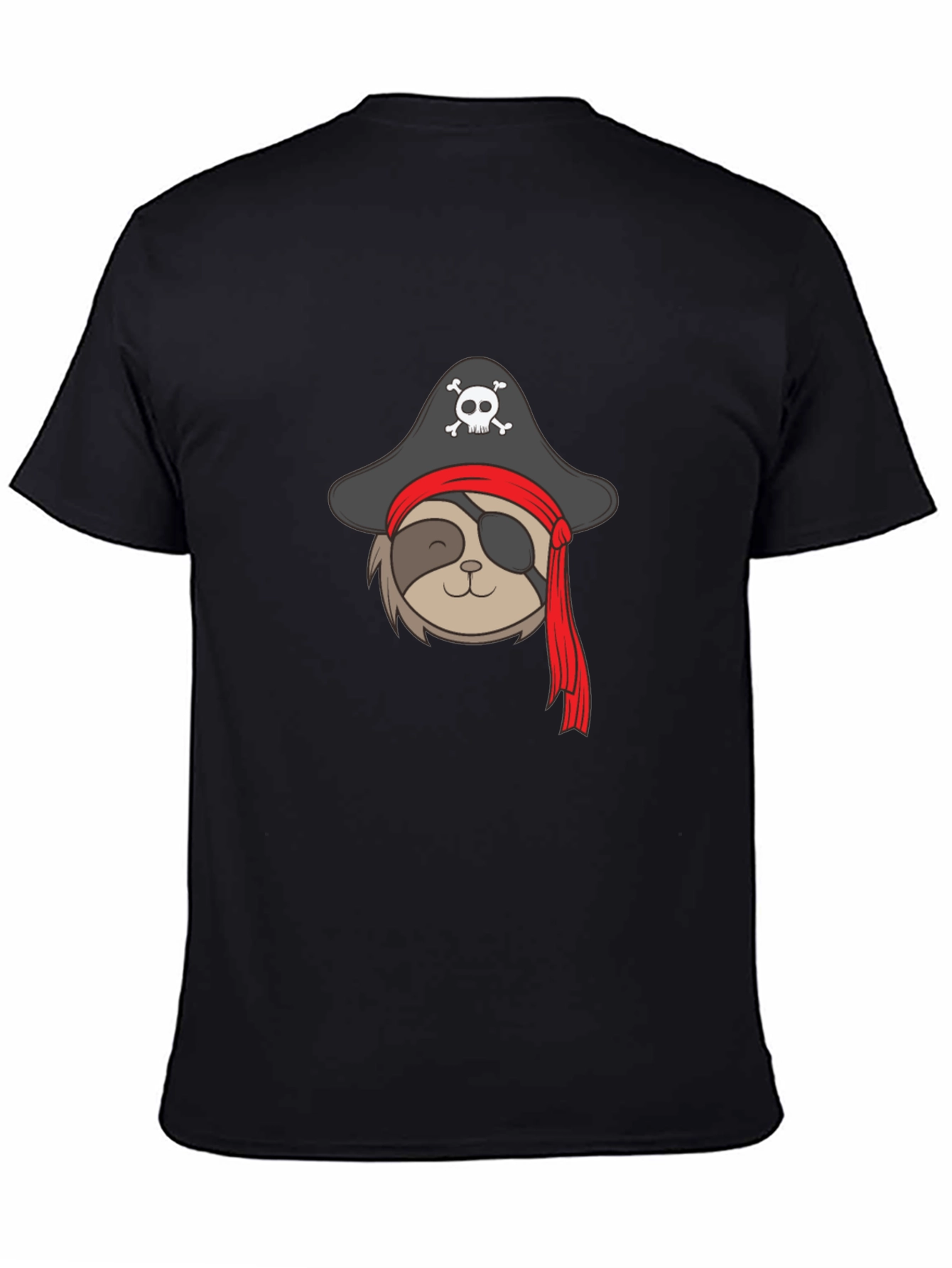 Pirate Sloth Graphic Tee - Mens Black T-Shirt