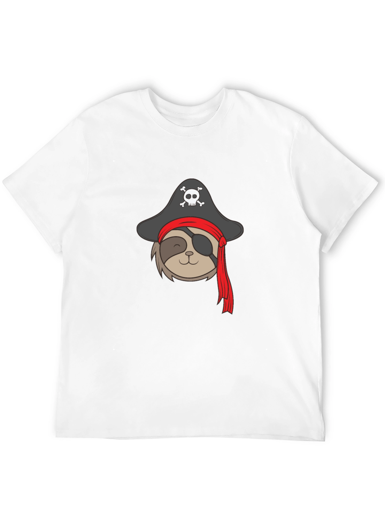 Pirate Sloth Graphic Tee - Mens Black T-Shirt
