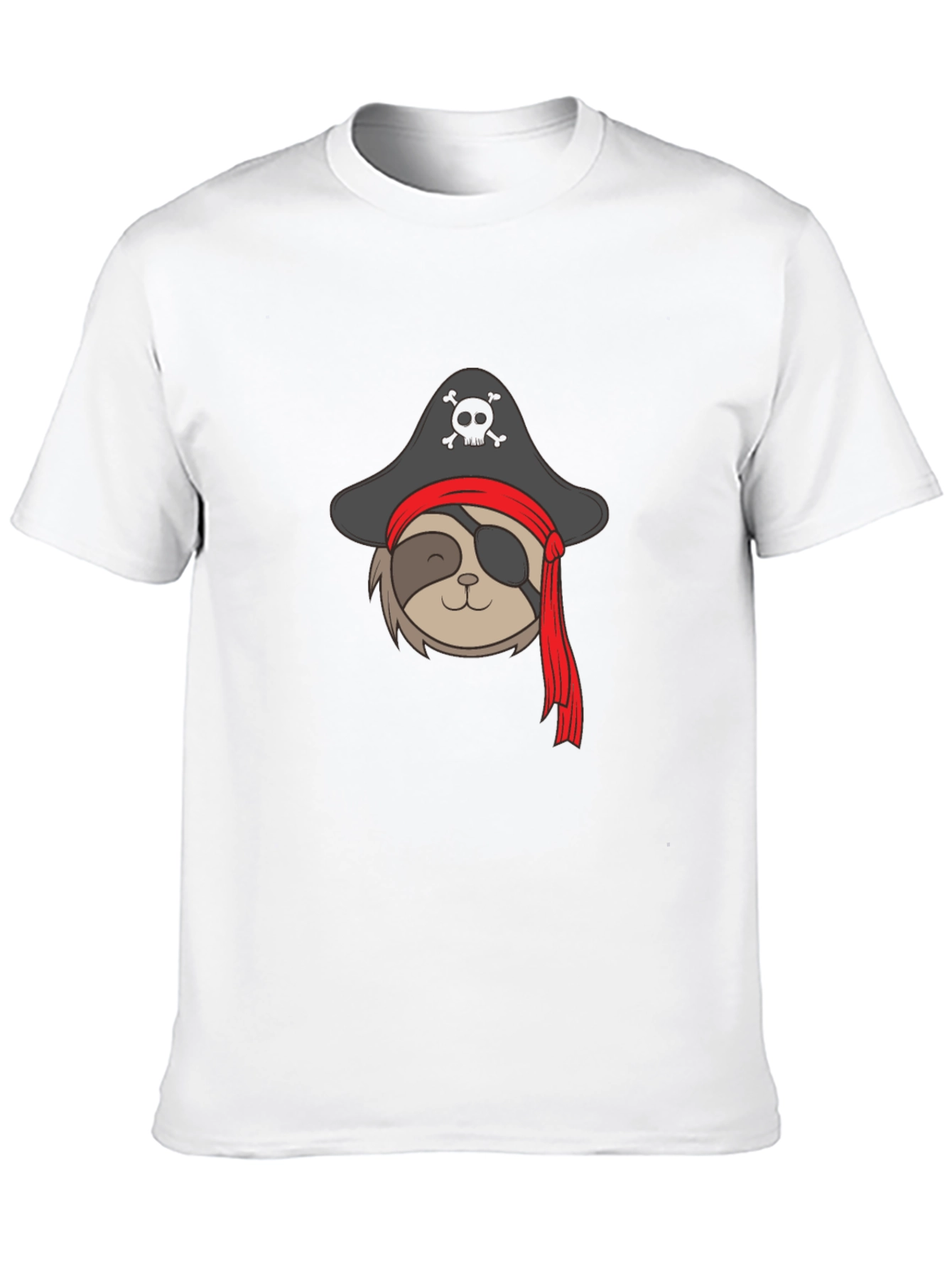 Pirate Sloth Graphic Tee - Mens Black T-Shirt