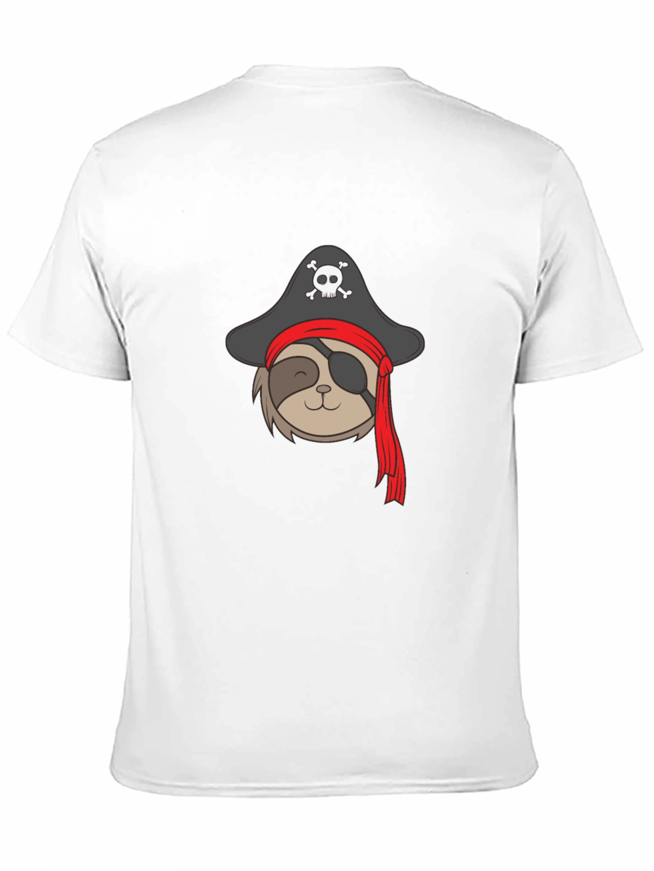 Pirate Sloth Graphic Tee - Mens Black T-Shirt
