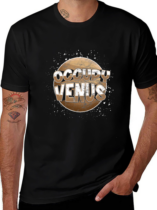 Occupy Venus Graphic Print Black T-Shirt
