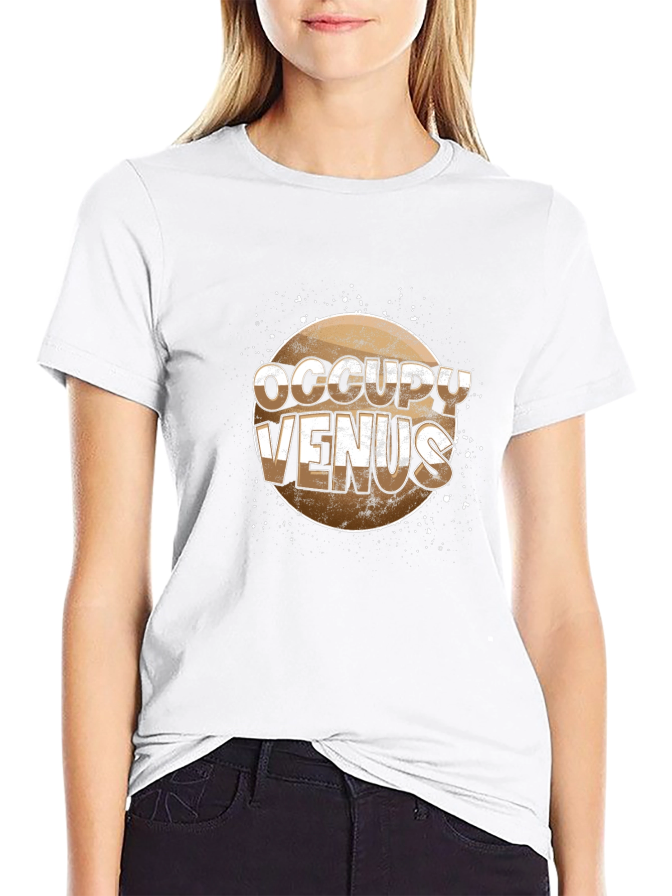 Occupy Venus Graphic Print Black T-Shirt