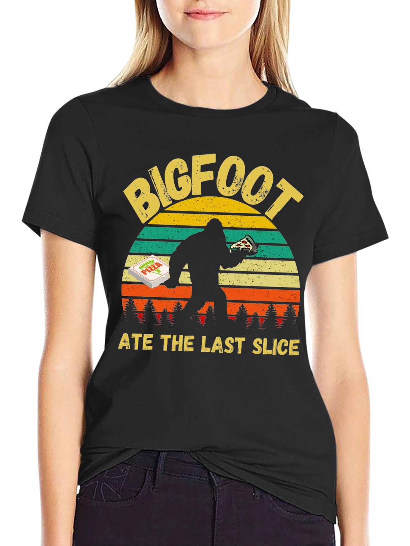Bigfoot Pizza Graphic Tee - Last Slice Funny