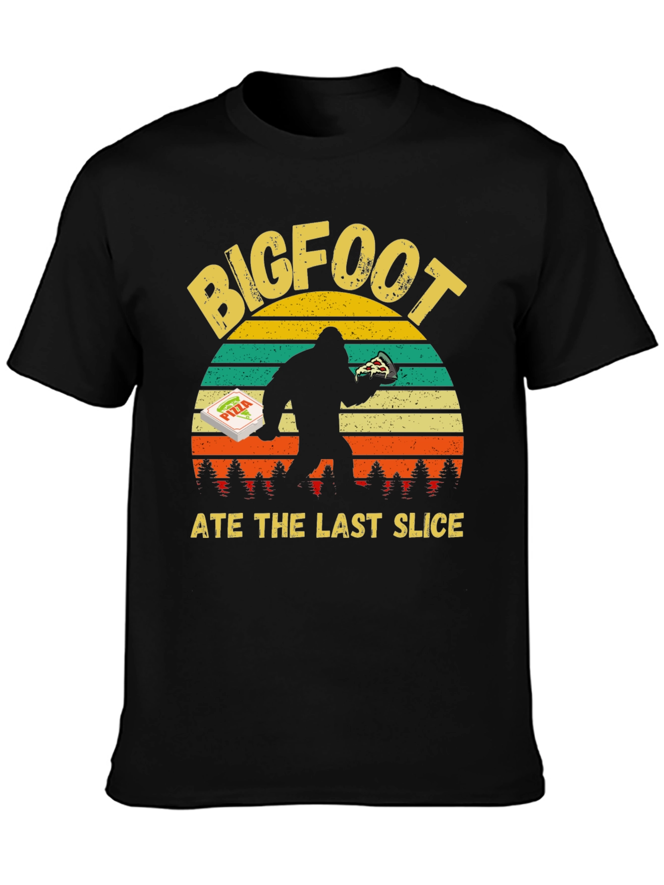 Bigfoot Pizza Graphic Tee - Last Slice Funny