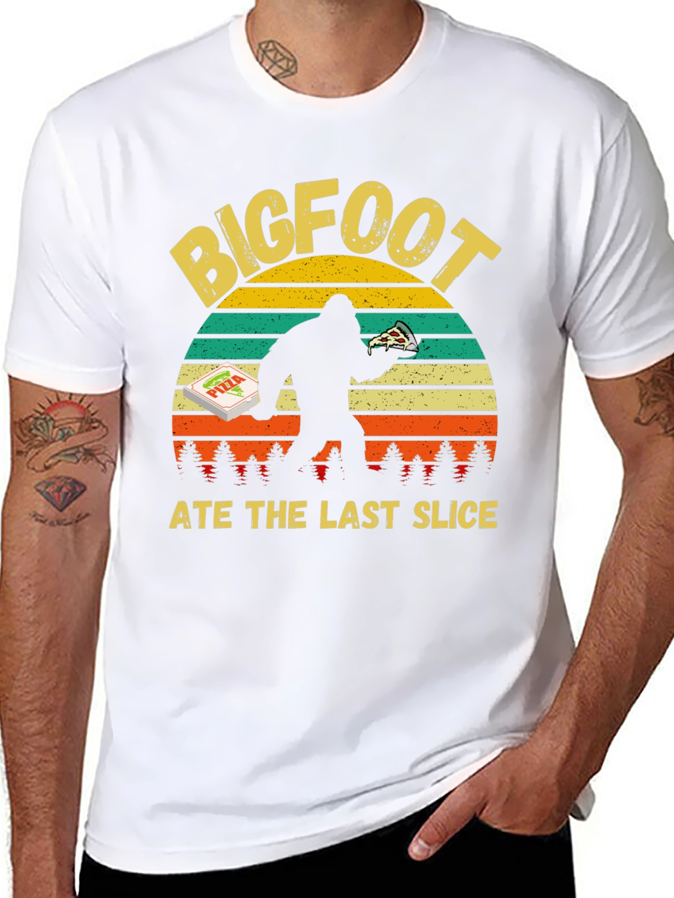 Bigfoot Pizza Graphic Tee - Last Slice Funny