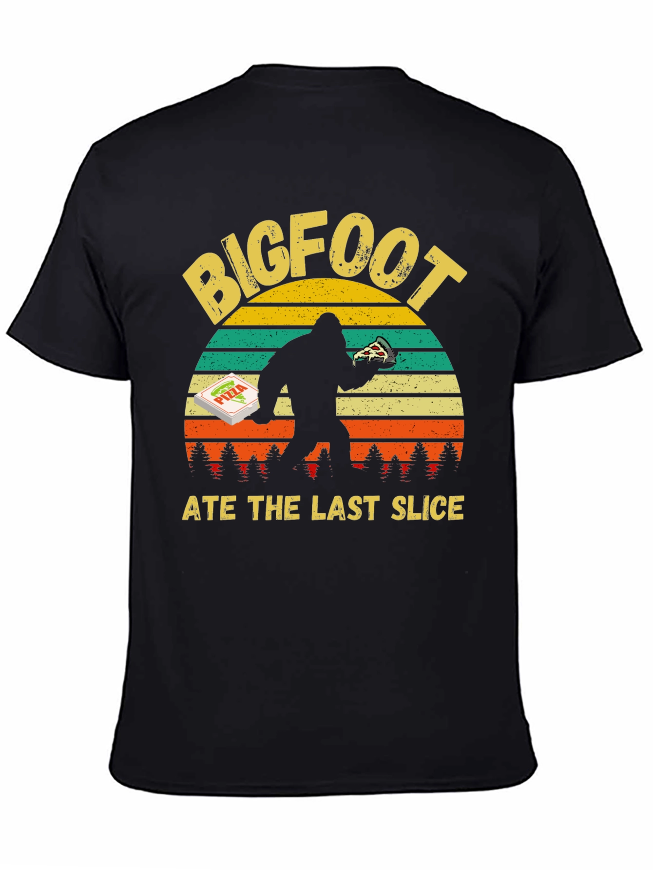Bigfoot Pizza Graphic Tee - Last Slice Funny
