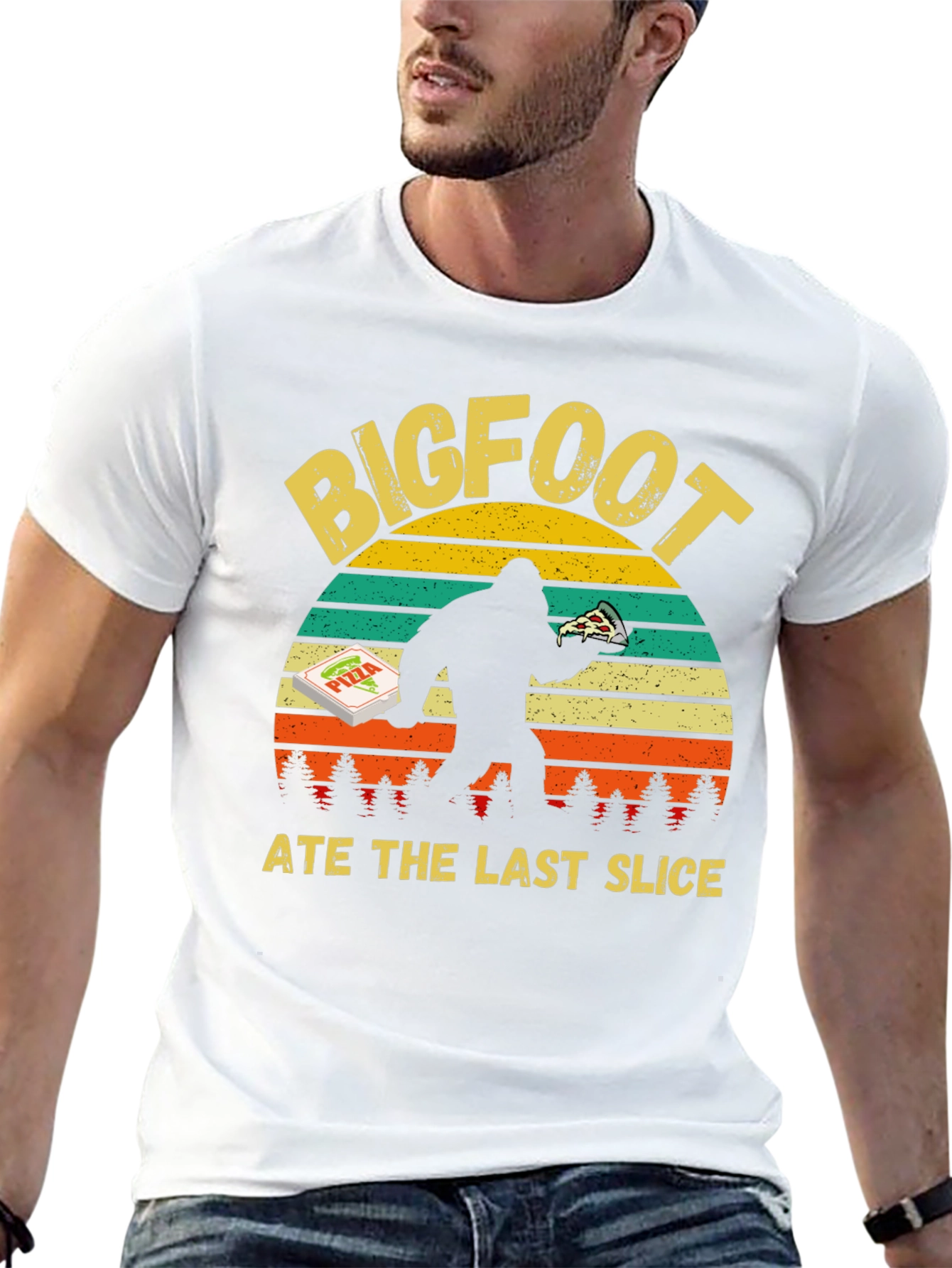 Bigfoot Pizza Graphic Tee - Last Slice Funny
