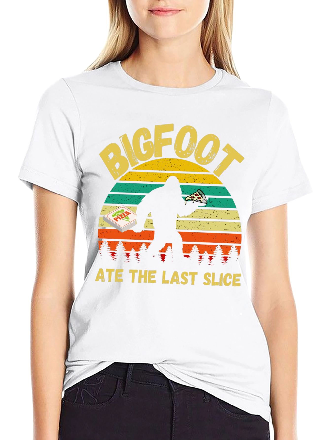 Bigfoot Pizza Graphic Tee - Last Slice Funny