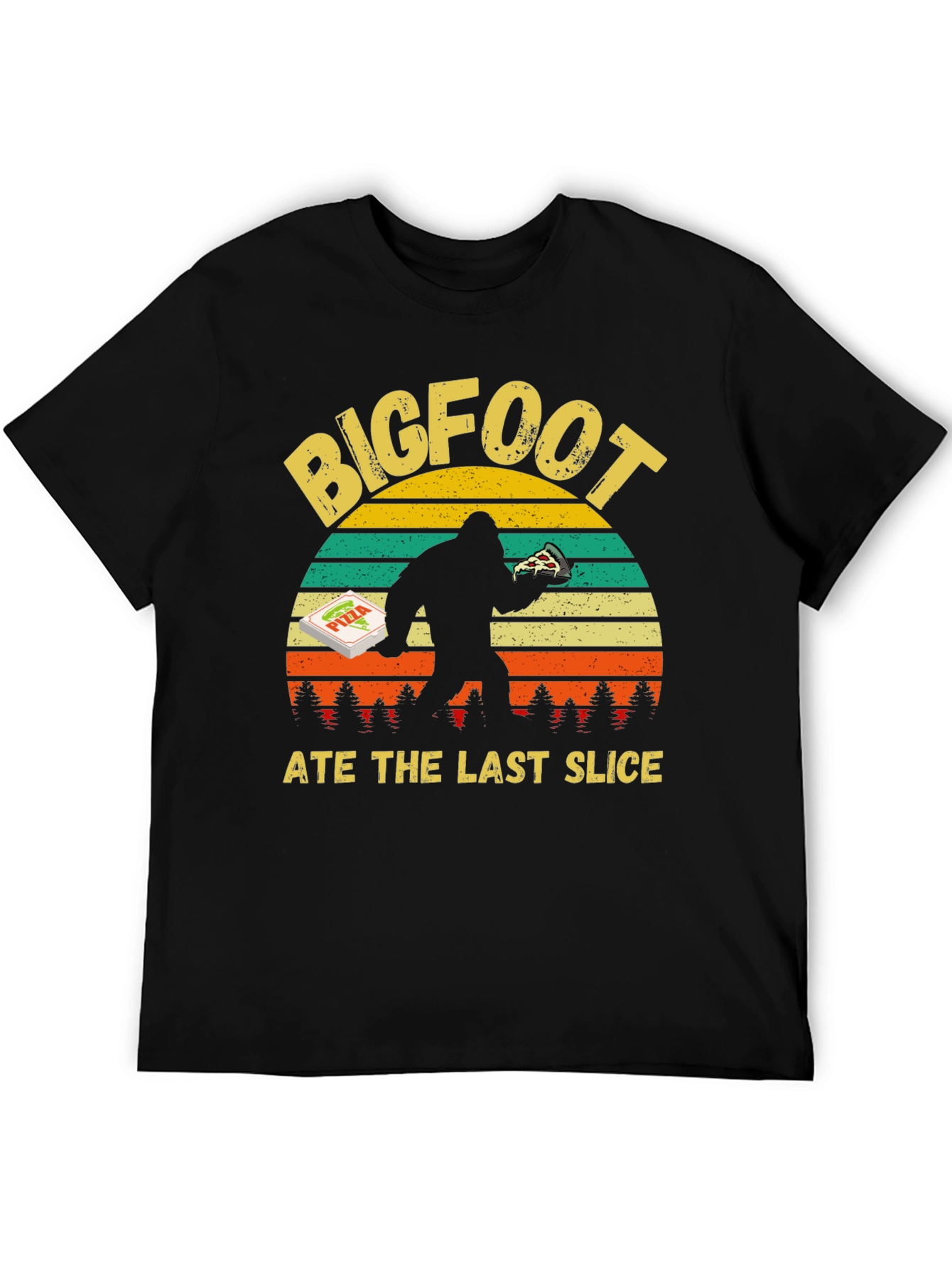 Bigfoot Pizza Graphic Tee - Last Slice Funny