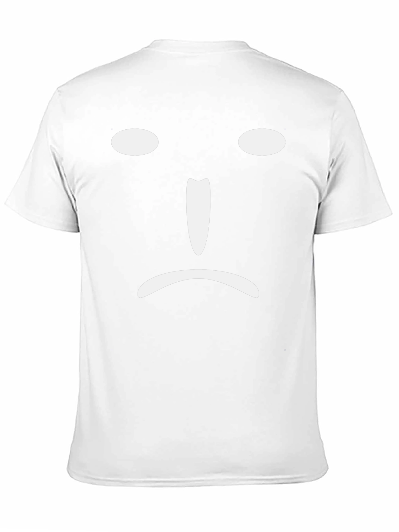 Sad Face Graphic Tee - Black Cotton Blend T-Shirt