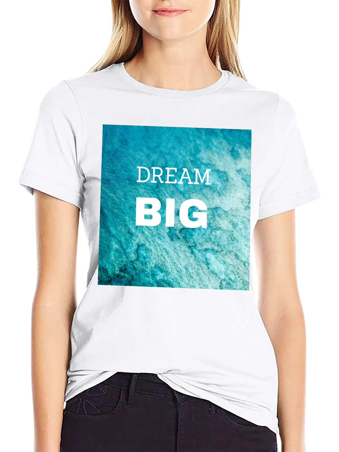 Dream Big Graphic Tee - Black Cotton T-Shirt