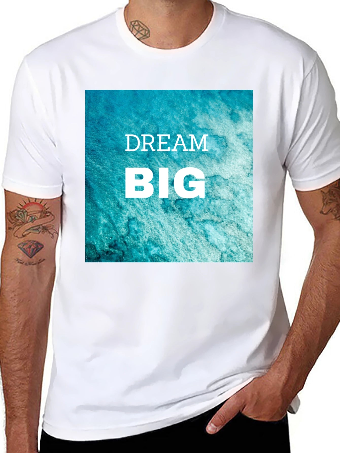 Dream Big Graphic Tee - Black Cotton T-Shirt